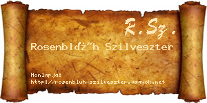 Rosenblüh Szilveszter névjegykártya